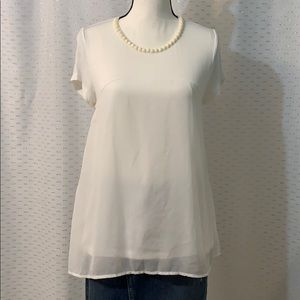 ava james- Ivory Tunic Blouse EUC